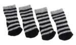 ძაღლის წინდები შავი/ნაცრისფერი M  /dog Socks Sockies 4 pcs/set Black&Grey M - Image 3