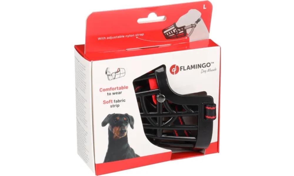 ძაღლის ალიკაპი პლასტმასის შავი - ზომა L კისერი 38-52სმ / ცხვირი 5,5x7სმ / Mouthpiece of the dog Silas Negro size L neck 38-52cm / nose 5,5x7cm - ZooLife.ge