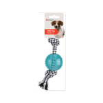 ძაღლის სათამაშო ბურთითოკზე - ლურჯი 35სმ