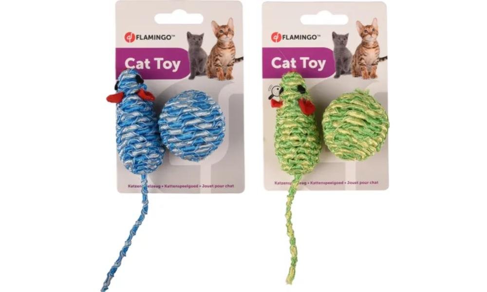 სათამაშო Zyra-ს ბურთულიანი თაგვი მწვანე&ცისფერი 7სმ / Toy Zyra Ball Mouse green&blue 7cm - ZooLife.ge