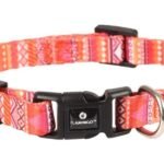 ძაღლის საყელო სტაფილოსფერი/ვარდისფერი/თეთრი XS 20-35სმ 10მმ/ Dog collar orange/pink/white XS 20-35cm 10mm