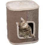 კატის სახლი/საფხაჭნი - ღია ყავისფერი S 40x40x49სმ / SCRATCHING BARREL GEORGE BEIGE S 40x40x49CM