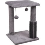 საფხაჭნი კატებისთვის მასაჟორით და ბურთებით - ნაცრისფერი 35X35X48,5სმ / Scratching tree una grey 35X35X48,5cm