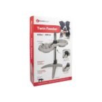 მეტალის ორმაგი თასი სადგამით ნაცრისფერი 600მლ&800მლ / Twin feeder bowlt with stand Suvi S grey 600ml & 800ml