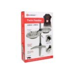 მეტალის ორმაგი თასი სადგამით ნაცრისფერი 1100მლ & 1500მლ Twin feeder bowlt with stand Suvi M grey 1100ml & 1500ml