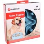 საკვების თასი "ნელი მიმწოდებელი" M 800მლ / Feeding bowl Slow feeder Beno Round Petrol M 800ml