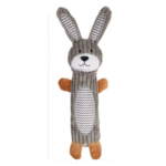 ძაღლის სათამაშო გომი კურდღელი + ბოთლით+გამოსცემს ხმას 43სმ ნაცრისფერი / DT Gommy rabbit corduroy+bottle+squeaker grey 43cm