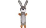 ძაღლის სათამაშო გომი კურდღელი + ბოთლით+გამოსცემს ხმას 43სმ ნაცრისფერი / DT Gommy rabbit corduroy+bottle+squeaker grey 43cm - Image 2