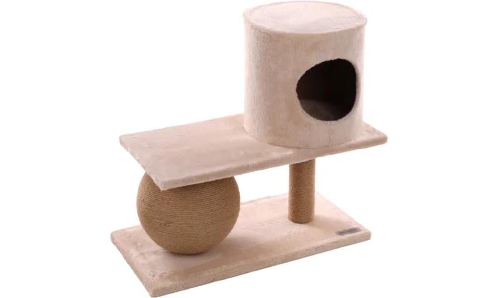 5400585217599 (1) კატის პლატფორმა სახლი/საფხაჭნი 60x31x58,5სმ / Scratching tree Maha Beige 60x31x58,5cm - Image 1