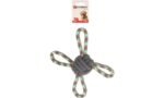ძაღლის სათამაშო  ნაქსოვი თოკი+ ბურთი 25სმ / Dog Toy Riva Tug rope & Knotted ball Green 25cm