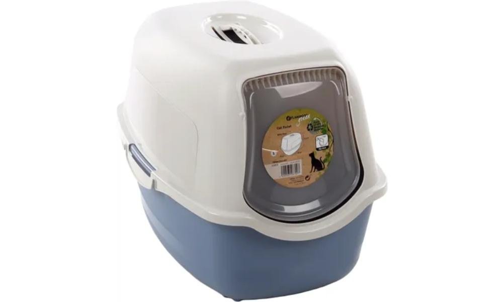 კატის დახურული ტუალეტი ლურჯი/თეთრი L / Cat toilet Lexie Blue/white L - ZooLife.ge