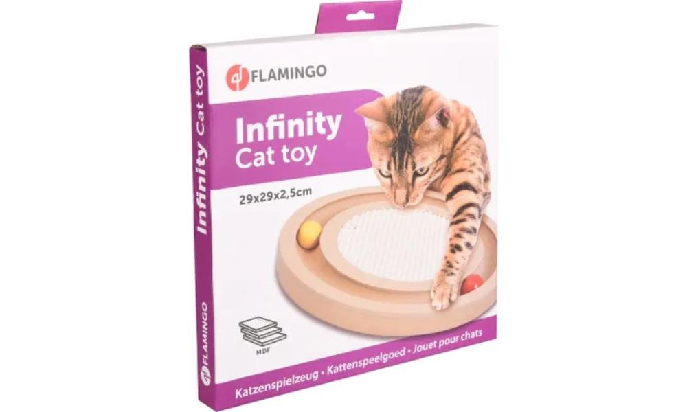 კატის სათამაშო/საფხაჭნი ბურთებით ღია ყავისფერი / Scratching Cat Toy with Ball, Light Brown - ZooLife.ge