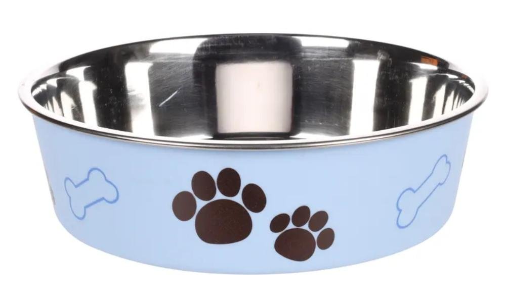 საკვებისა და სასმელი მეტალის თასი - ცისფერი  21სმ  1500მლ / Feeding bowl kena light blue  21cm 1500ml - ZooLife.ge