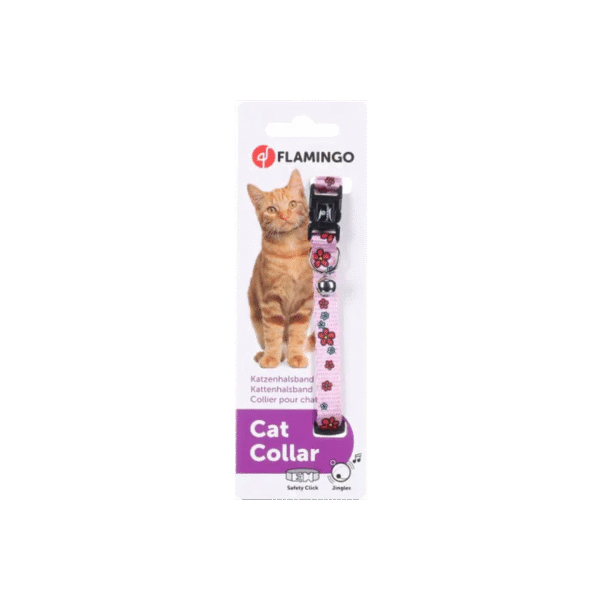 CAT COLLAR ZIGGI FLOWER PINK 20-35CM 10MM