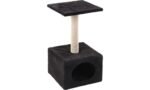 კატის სახლი საფხაჭნი ბოძით და პლატფორმით - შავი 30x30x55სმ / Scratching tree Sassière Ecru & Black 30x30x55cm - Image 2