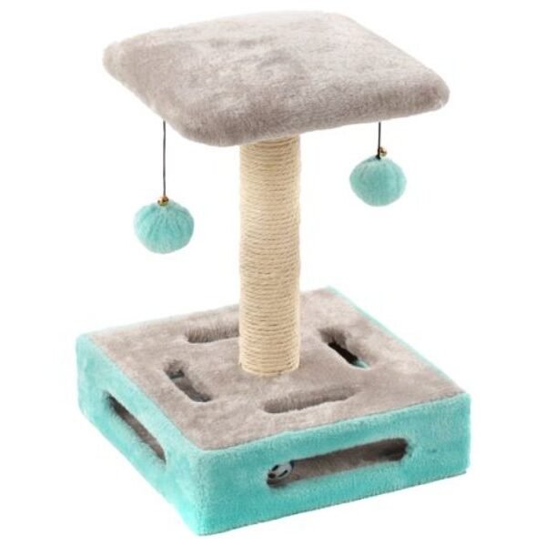 კატის სათამაშო-საფხაჭნი 28x28x39 სმ / Scratching tree cya 1 turquoise/grey 28x28x39cm