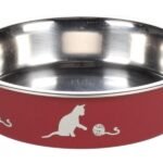 ჯამი მეტალის წითელი 160მლ 11,5სმ / Feeding bowl cat kena red 11,5cm160ml