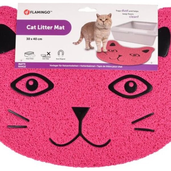 კატების ტუალეტის ხალიჩა - ვარდისფერი 30x40სმ / Litter tray mat for cats Pancho fuchsia 30x40cm