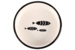 FEEDING AND DRINKING BOWL CAT SARDI CERAMIC BLACK-WHITE ROUND 400ML 13,5x4,5CM - Image 2