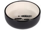 FEEDING AND DRINKING BOWL CAT SARDI CERAMIC BLACK-WHITE ROUND 400ML 13,5x4,5CM