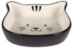 FEEDING AND DRINKING BOWL CAT FOFA CERAMIC BLACK-WHITE HEAD 250ML 13,5x13x3,5CM