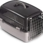 ცხოველის გადასაყვანი კონტეინერი ნაცრისფერი ზომა L 60x42x40სმ / Pet carrier graphite size L 60x42x40cm