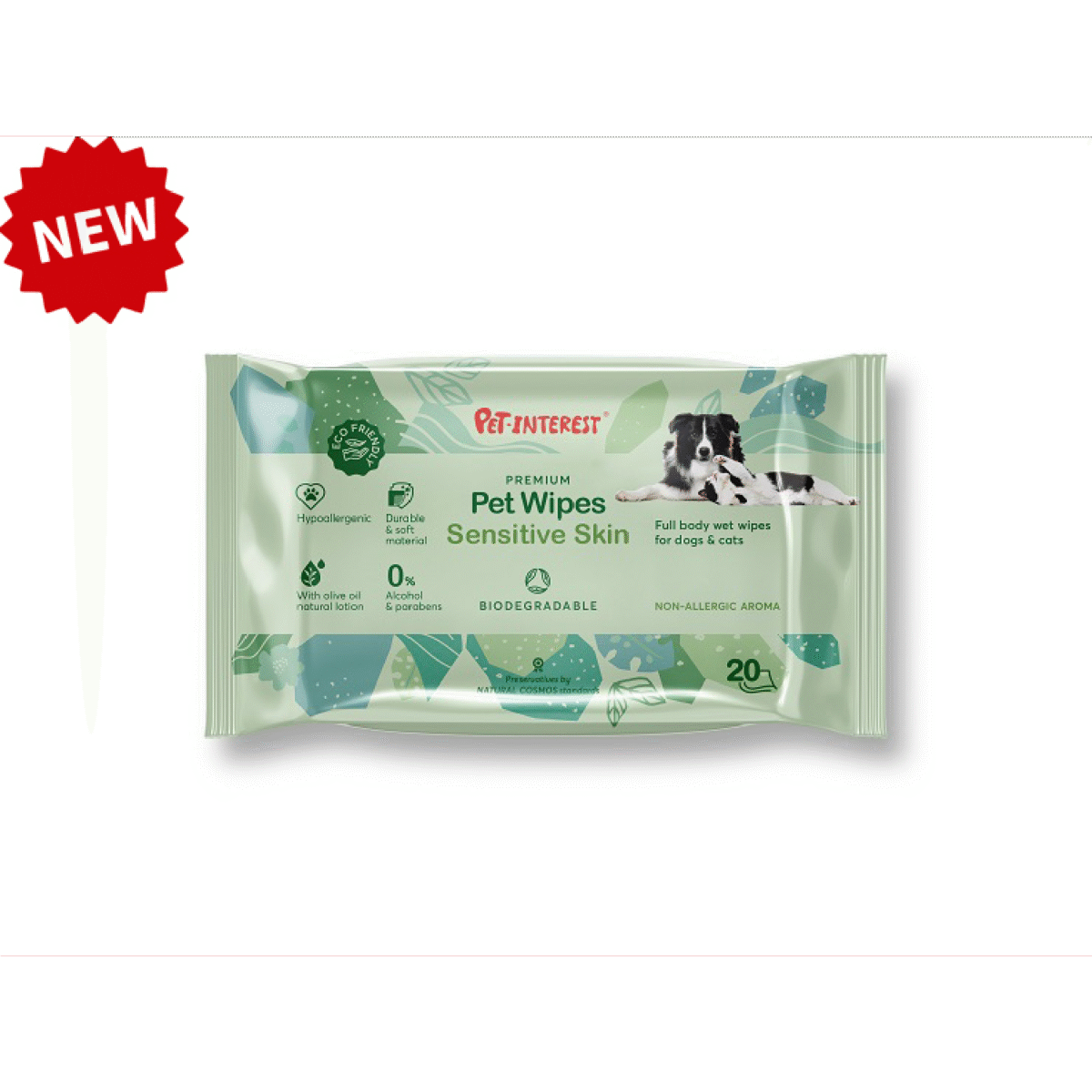 BIODEGRADABLE PET WIPES PUPPY & KITTEN 20pcs - Image 1