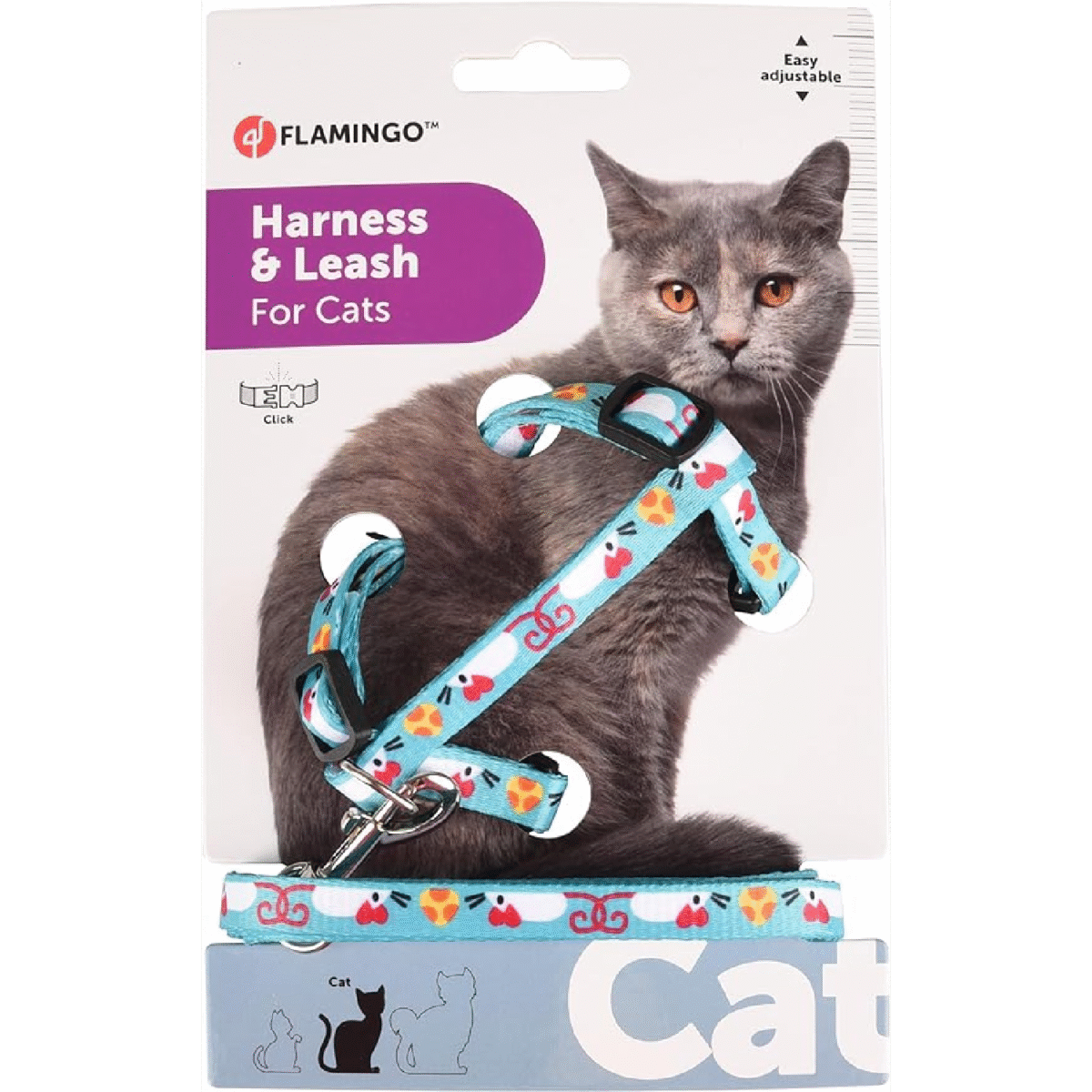 CAT HARNESS + LEASH ARWEN PRINT MOUSE 20-35CM 10MM - Image 1