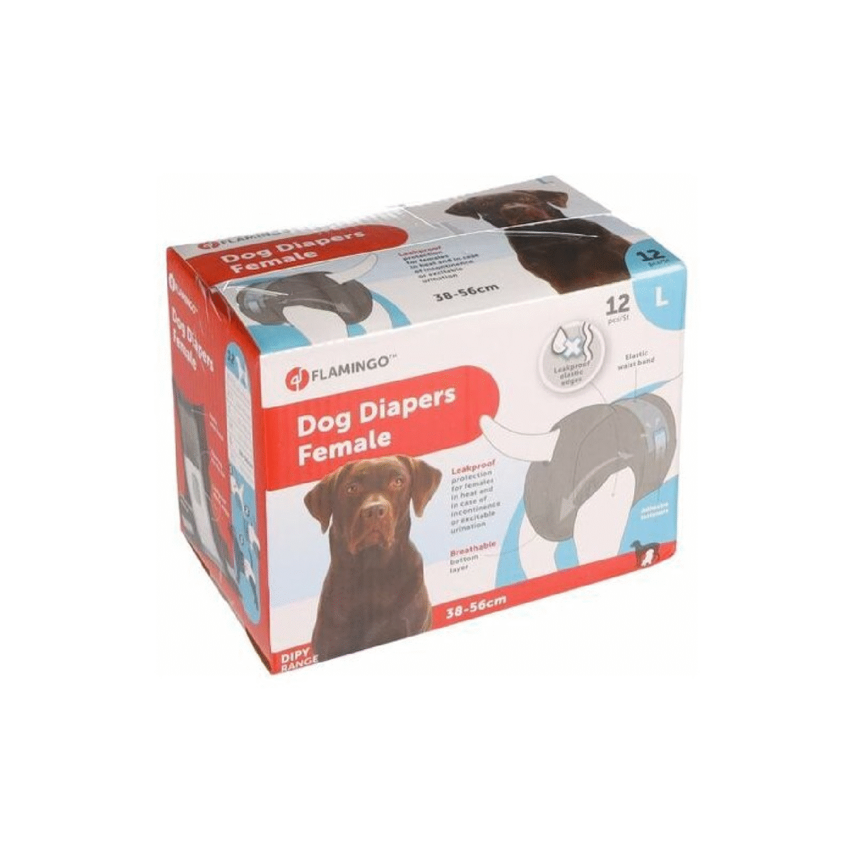 DIAPERS DIPY FOR FEMALE DOGS L 12PCS 38-56CM - Image 1
