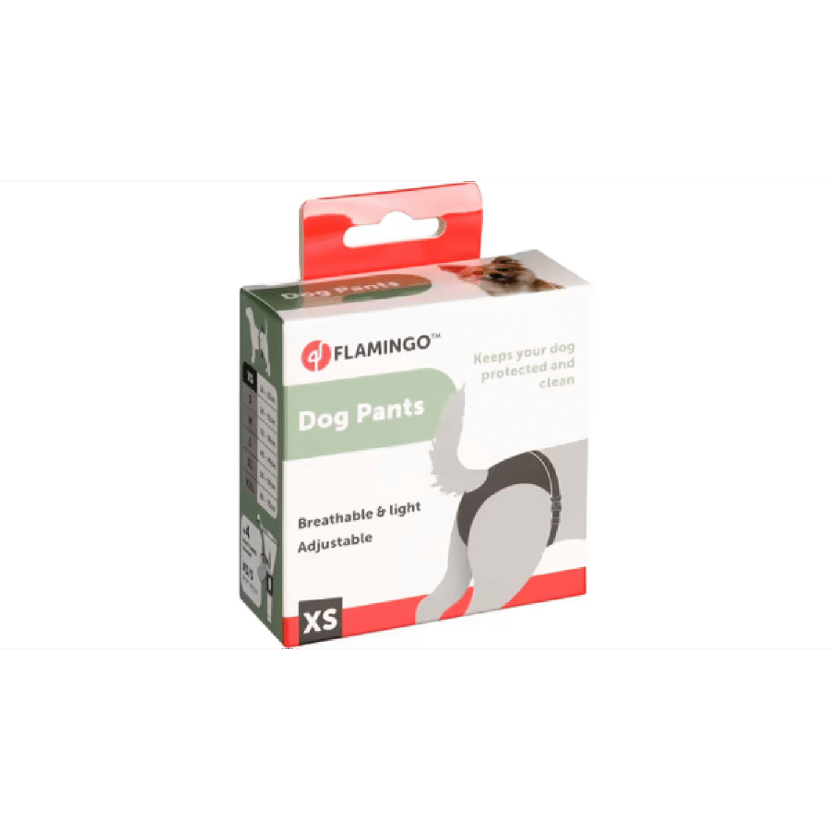 DOG PANTS BUCKLE SASHA + 4 PADS XS BLACK - Image 1