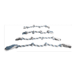 ძაღლის სათამაშო თოკი 4 კვანძით ლურჯი/თეთრი/ნაცრისფერი 115სმ