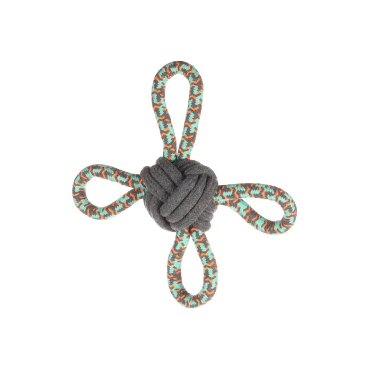DT COTTON RIVA MULTIRING + BALL GREEN 25CM სათამაშო თოკი ნაქსოვი - Image 1