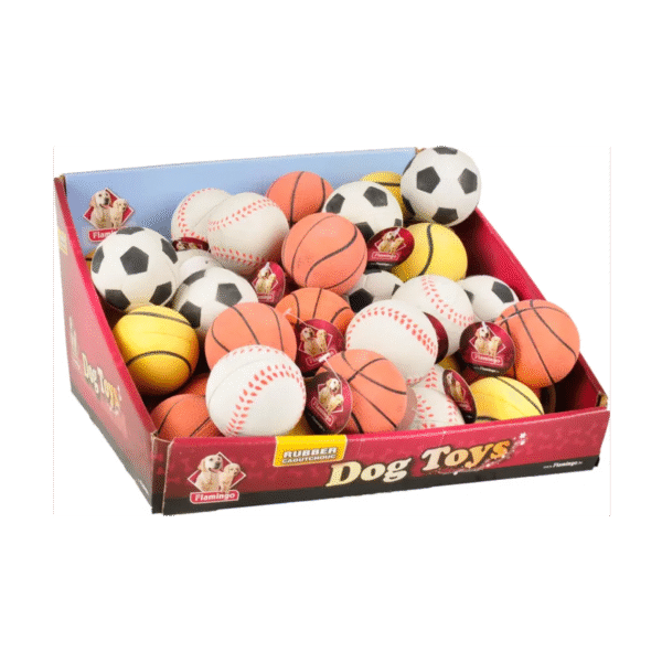 ძაღლის სათამაშო ბურთები ∅ 6სმ / DT Rubber Alvin sport ball ∅ 6CM ass display