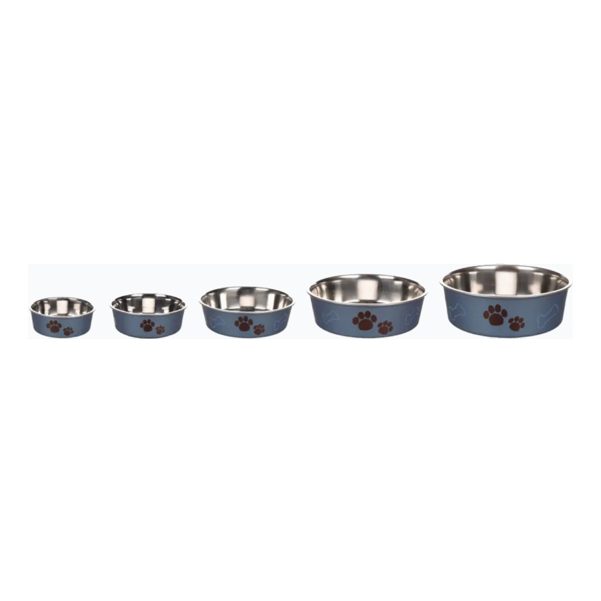 FEEDING BOWL KENA METAL BLUE 23CM2200ML ლითონის ჯამი რეზინის ძირით ლურჯი - Image 1