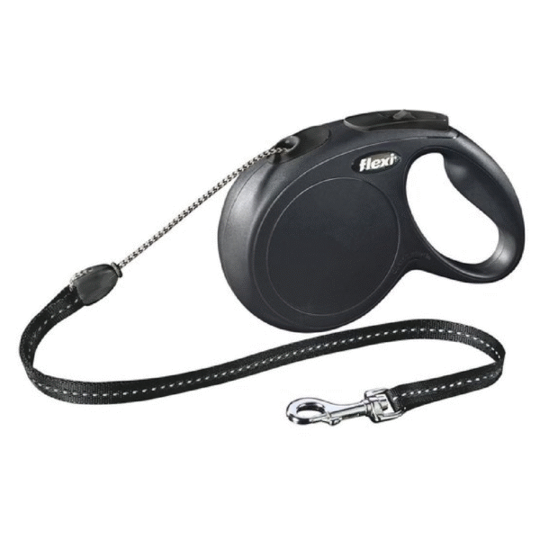 FLEXI NEW CLASSIC CORD M BLACK 8M 20KG