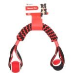 ძაღლის სათამაშო ნაქსოვი თოკი ბუქსირი ბურთებით შავი/ჭითელი 60სმ