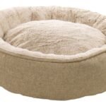 საწოლი ცხოველებისთვის მრგვალი - კრემისფერი 50x50x15სმ