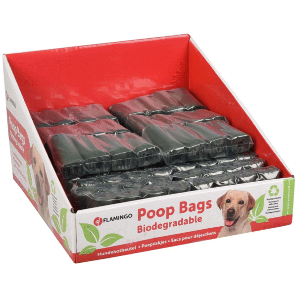 POOP BAGS BIO GREEN DISPLAY 4X15PCS