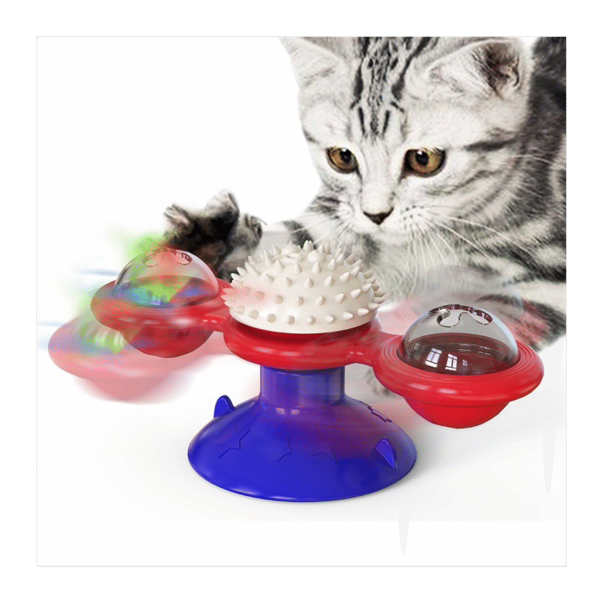 SPRING CAT TOY DEEP BLUE 158 X 75 X 69mm ინტერაქტიული თამაში - დაწნული ქარის წისქვილი - Image 1