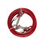 TIE OUT CABLE PLASTICIZED RED 3M 4MM სატარებელი კაბელი წითელი