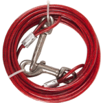 TIE OUT CABLE PLASTICIZED RED 5M 4MM სატარებელი კაბელი წითელი