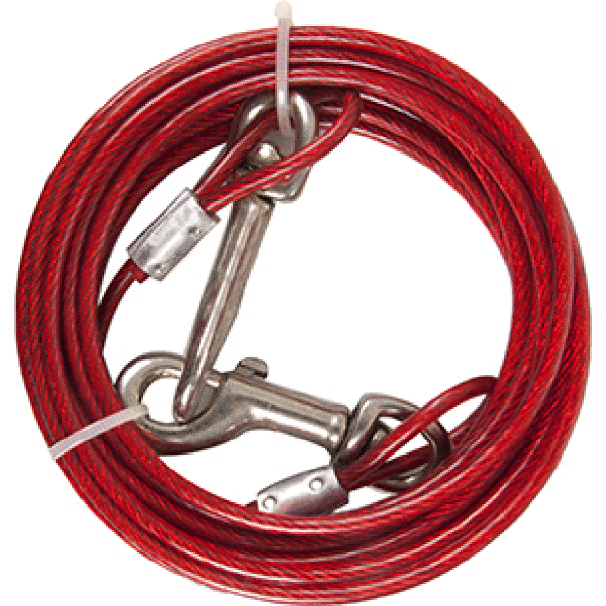 TIE OUT CABLE PLASTICIZED RED 5M 4MM სატარებელი კაბელი წითელი - Image 1