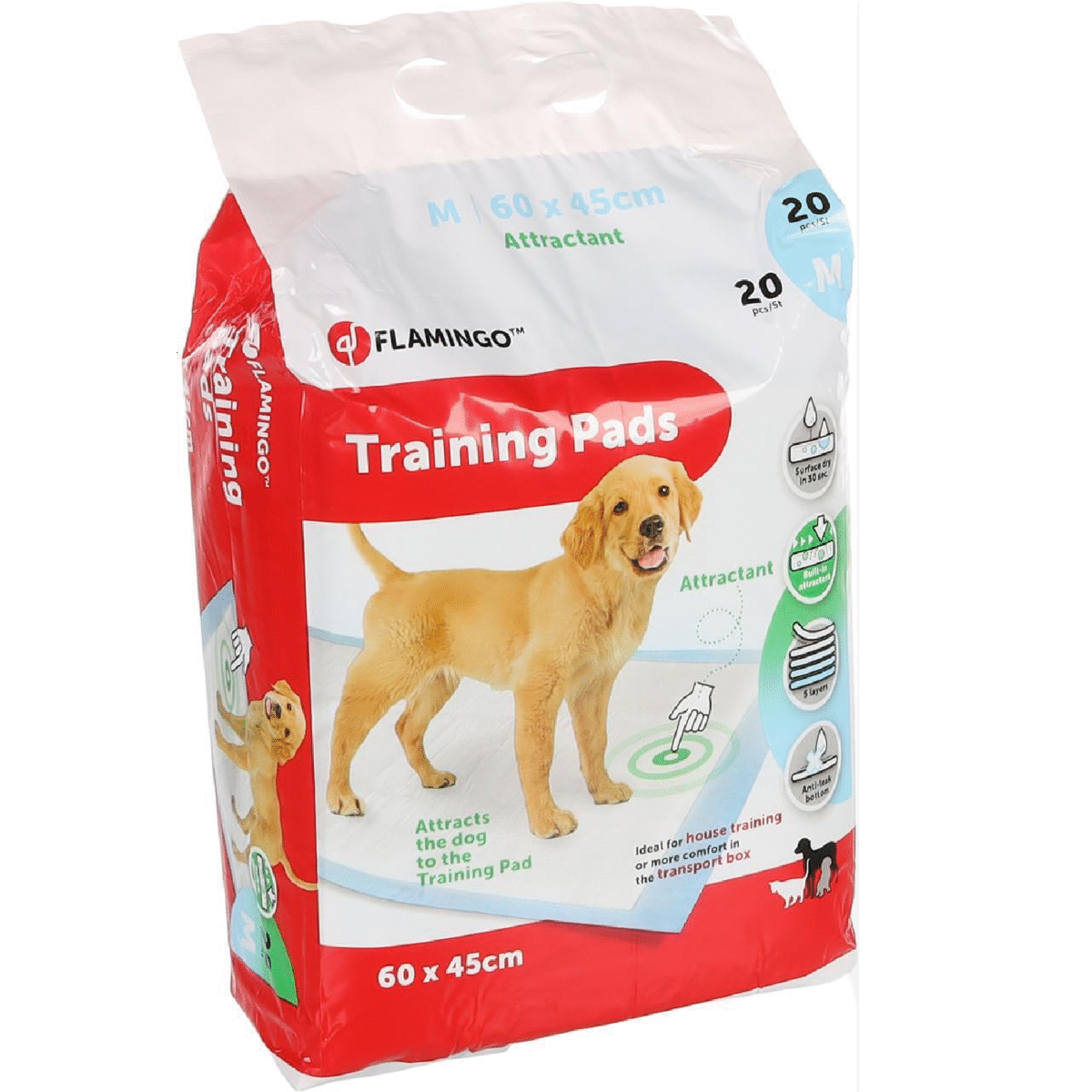 დასაფენი პამპერსი 20 ცალი ზომა-M 60x45 სმ / Training pad Pady White M 20pcs  60x45cm - Image 1