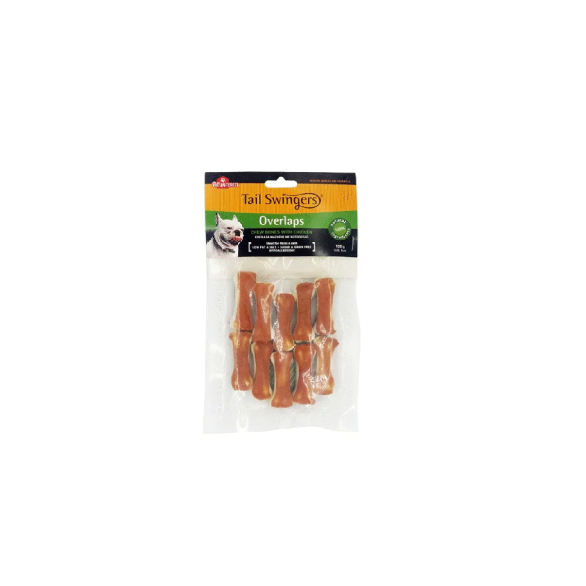 Tailswingers  OVERLAPS CHEW BONE 5cm with CHICKEN 100gr - Image 1