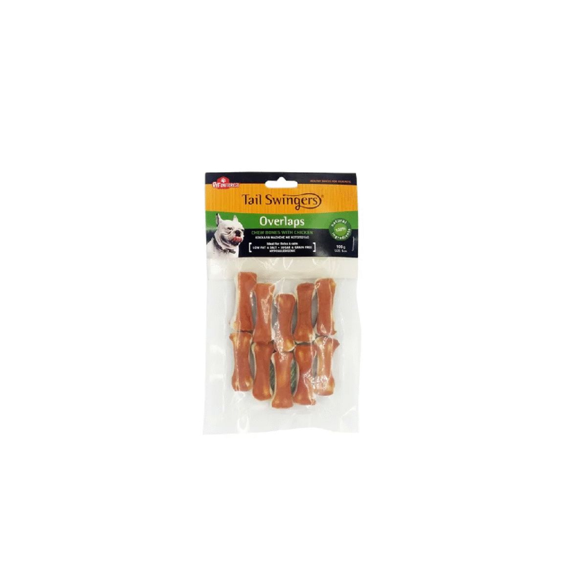 Tailswingers  OVERLAPS CHEW BONE 5cm with CHICKEN 100gr - Image 1