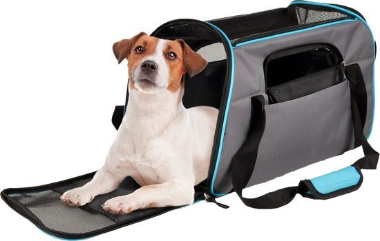 VhdA4nP1-1.jpeg ცხოველების გადასაყვანი ჩანთა ნაცრისფერი 48x25x33სმ / Carrying bag grey 48x25x33CM - Image 1