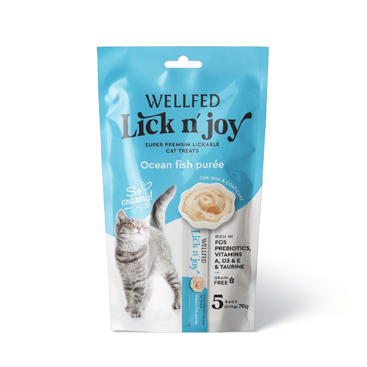 WELLFED LICK N' JOY OCEAN FISH (5*14gr) 70gr - Image 1