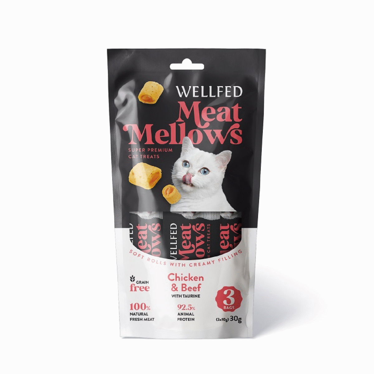 WELLFED MEAT MELLOWS CHICKEN & BEEF (3*10gr) 30gr - Image 1