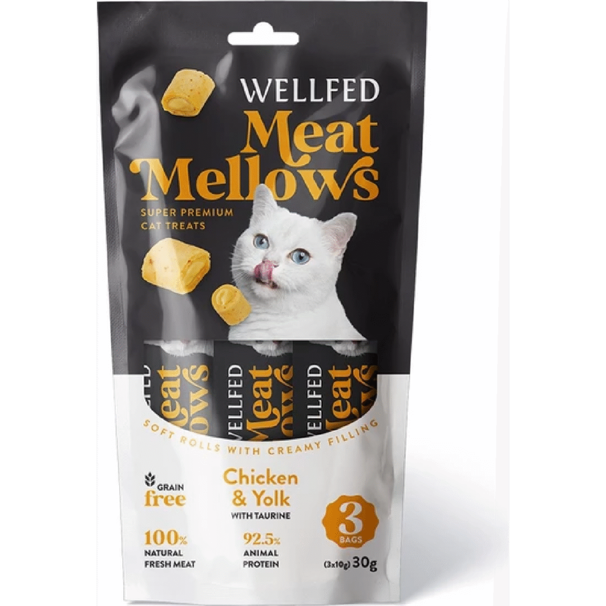 WELLFED MEAT MELLOWS CHICKEN & YOLK (3*10gr) 30gr - Image 1