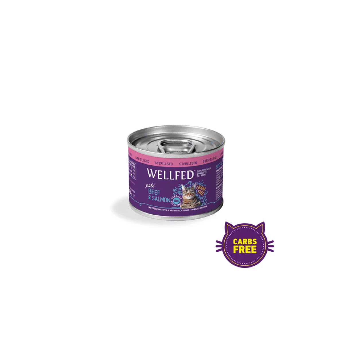 WELLFED STERILISED Beef & Salmon 200 gr - Image 1